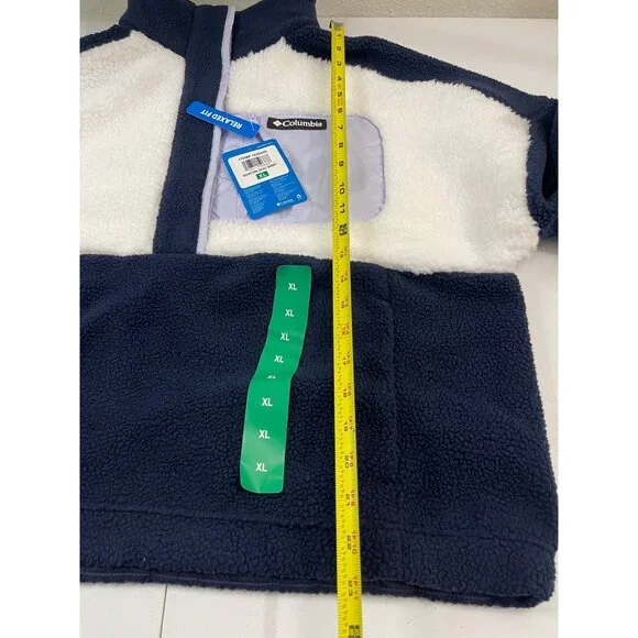 Columbia NWT Women's Long Sleeve Cropped Fleece Pullover, XL, Navy/White - Picture 15 of 16